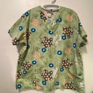 Lydias Scrub Shirt Top‎ Women’s Size XL Green